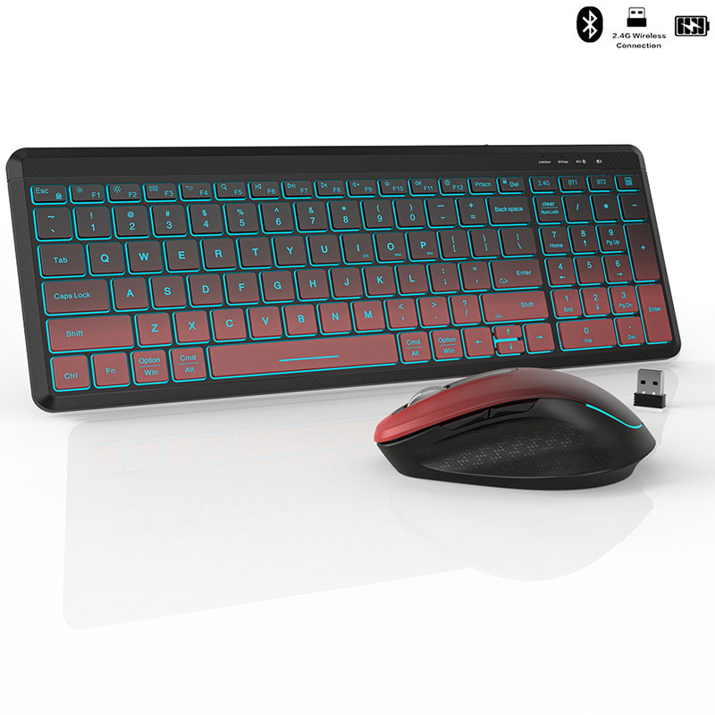 Gaming Keyboard And Mouse Combo Wireless - RGB Backlit Silent Wireless Teclado e