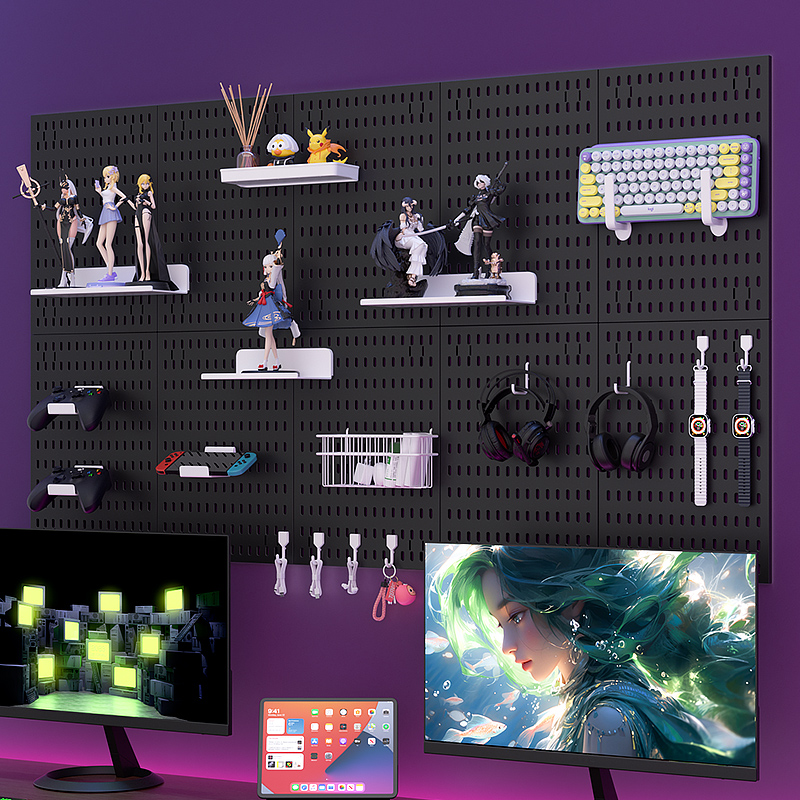 Gaming Keyboard Mouse - Prateleira Adesiva para Jogos – Montagem