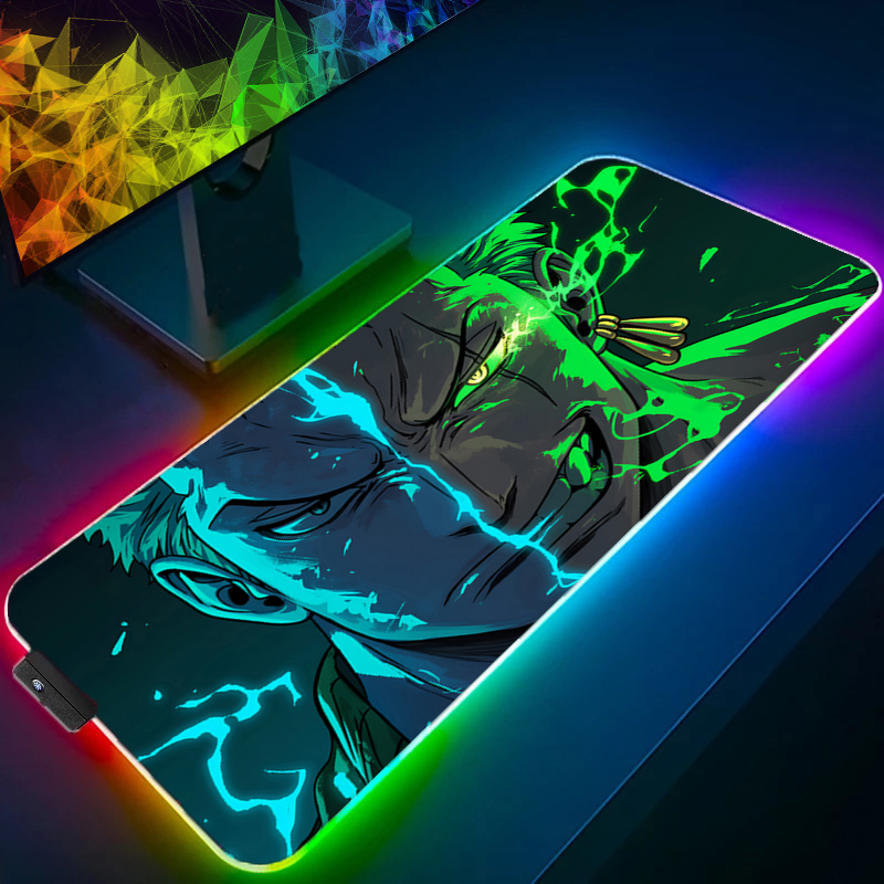 Gaming Keyboard Esports - Uma peça zoro mouse pad rgb