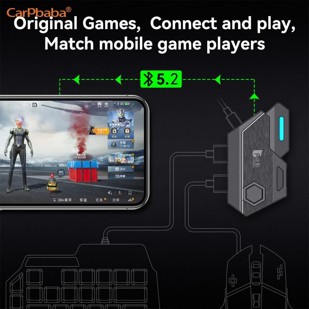 Gaming Keyboard And Mouse Converter For Mobile - Conversor de Mouse e Teclado Mix
