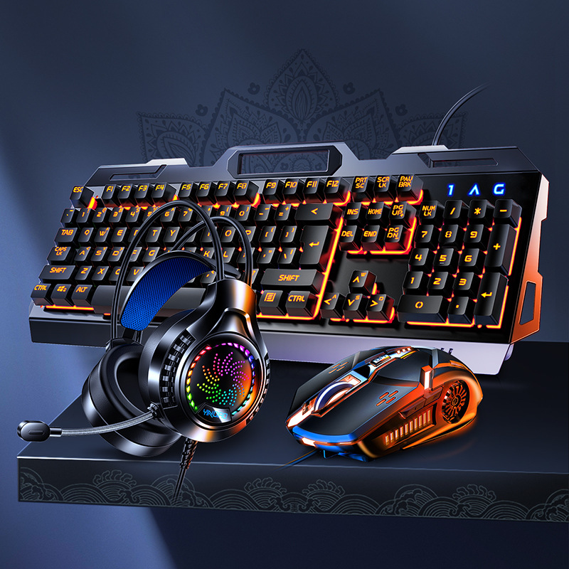Gaming Keyboard Mouse And Headset Combo - Conjunto de Teclado Mecânico V2g5 para