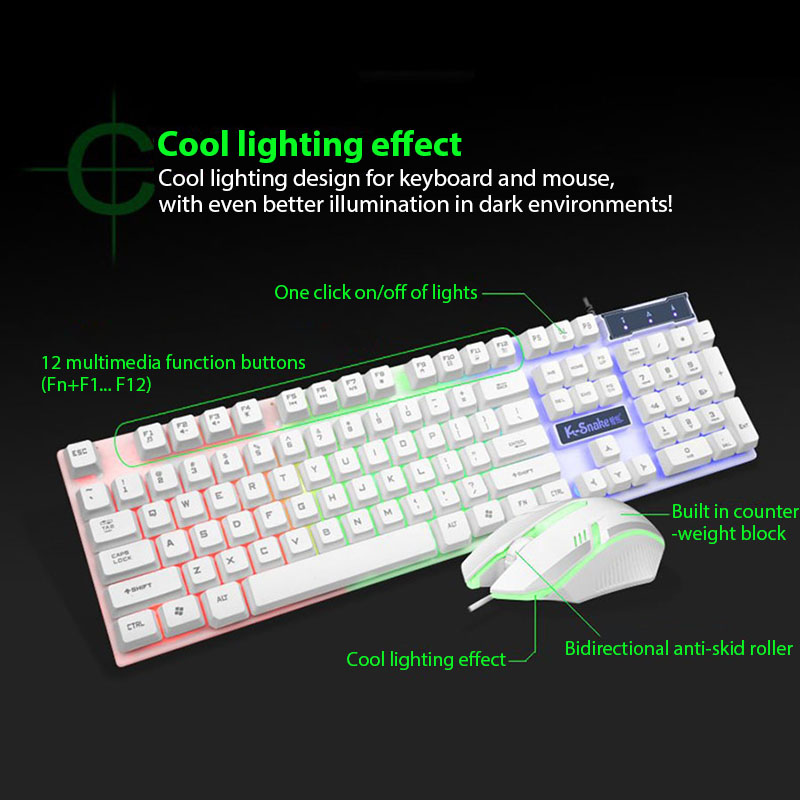 Conjunto de teclado e mouse KM - Gaming Keyboard And Mouse Wireless avaliação e preço