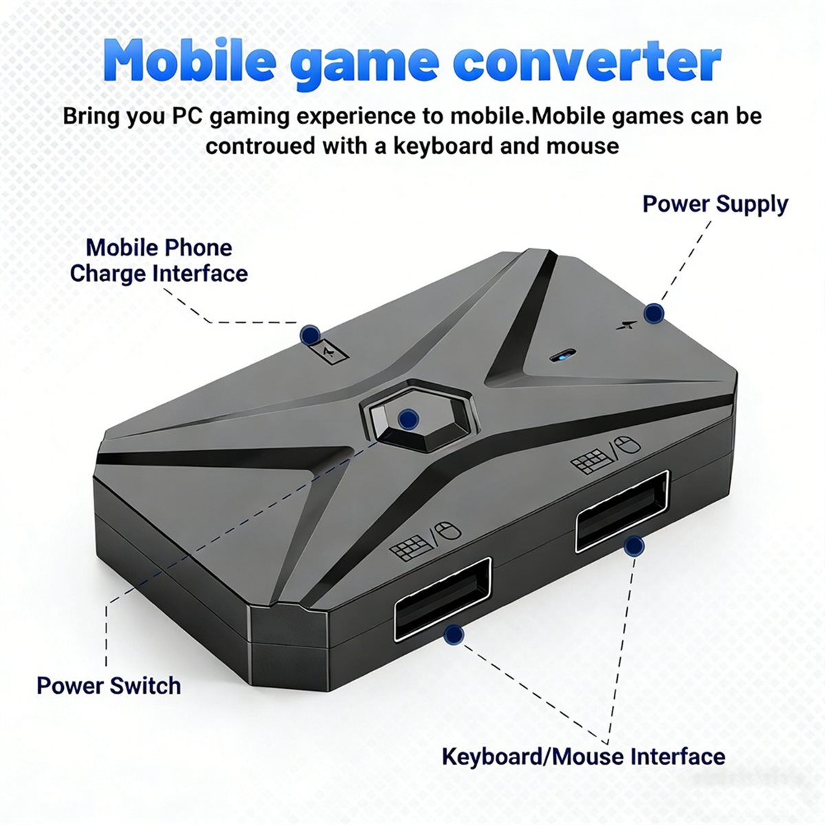 Kit Conversor de Jogos Móveis  - Gaming Keyboard And Mouse Converter For Mobile avaliação e preço