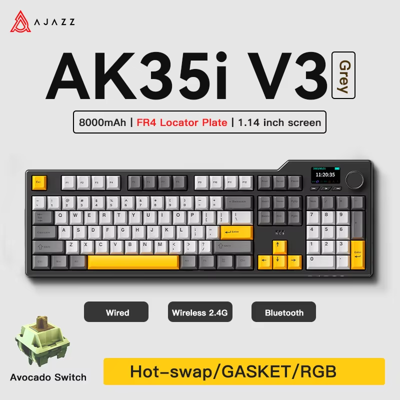 Teclado Gamer Ajazz AK35I V3/V - Gaming Keyboard And Mouse Combo Wireless avaliação e preço