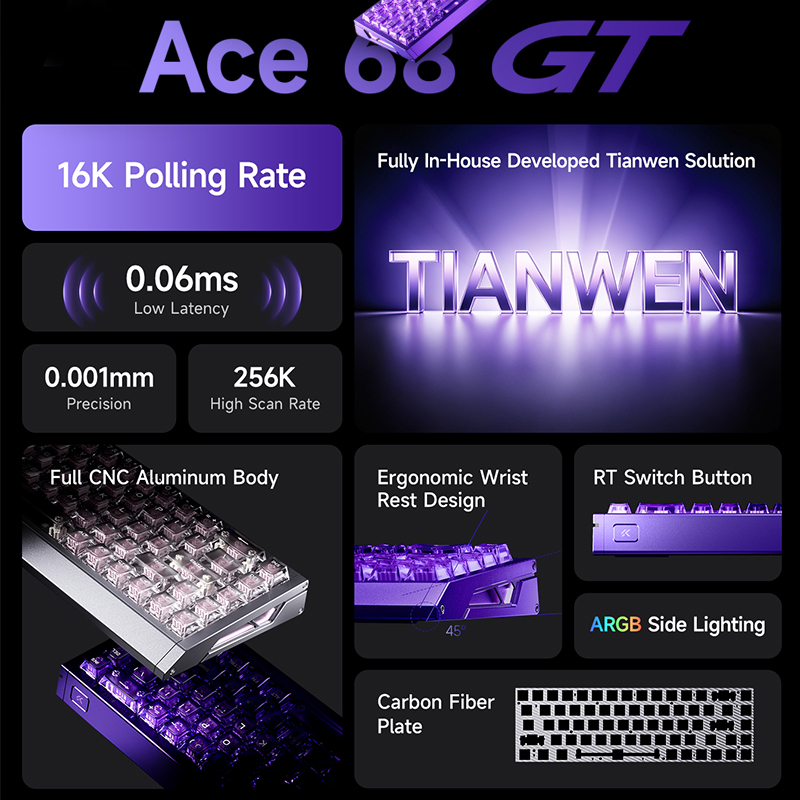 Teclado Gamer MCHOSE Ace 68 GT - Aluminum Case 65 avaliação e preço