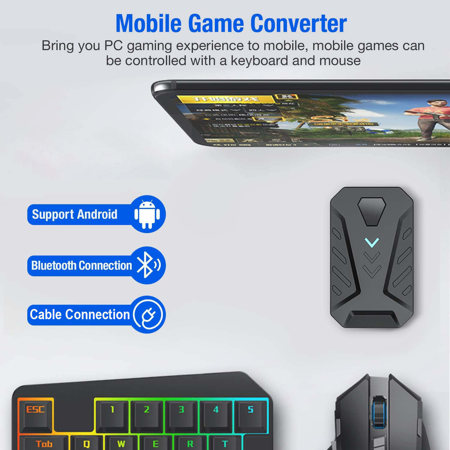 Conversor de jogos móveis, kit - Gaming Keyboard And Mouse Converter For Mobile avaliação e preço